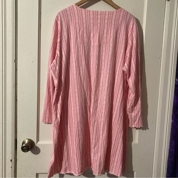 Victoriaโs Secret Pink Striped Cotton Nightgown โ 2X Grannycore Cozy - Picture 7 of 7